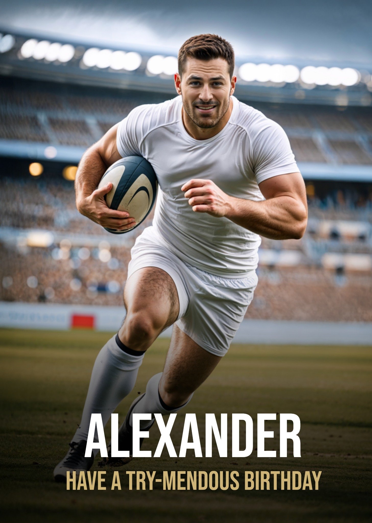 The London Studio Verjaardagskaart Funny male rugby player face swap Greetz