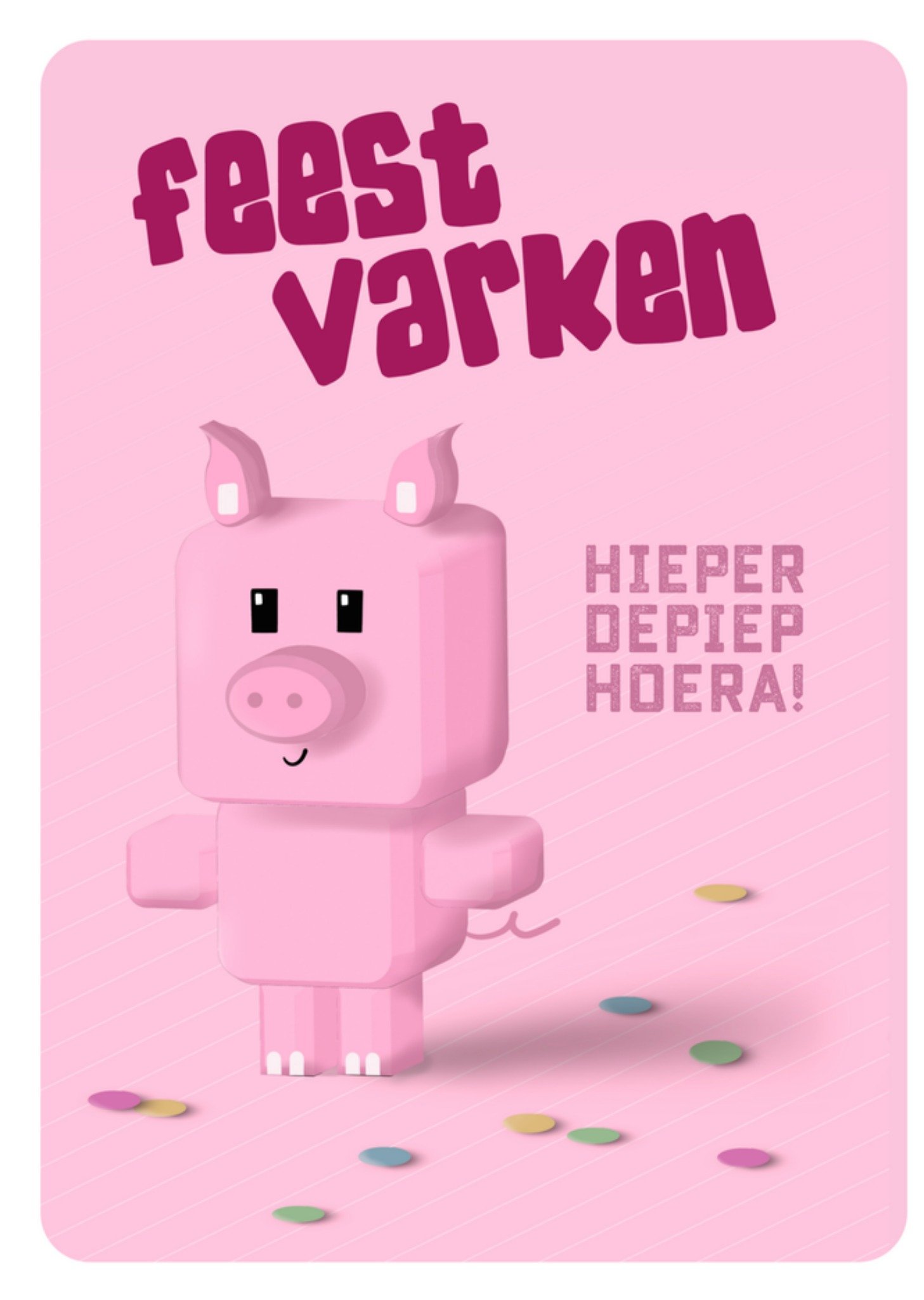 Verjaardagskaart varken feest Kaart Greetz
