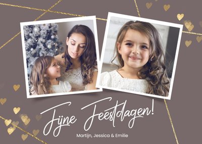 Gouden Hartjes Foto Upload Feestdagen Kaart