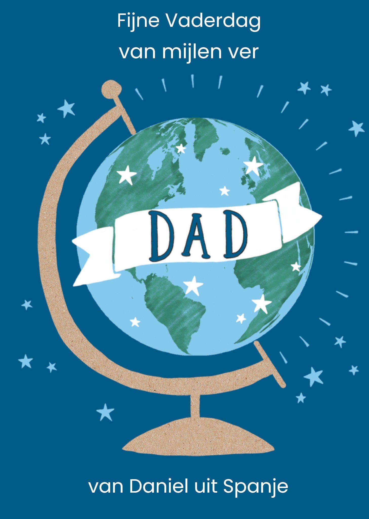 Vaderdagkaart met naam afstand Kaart Studio Sundae