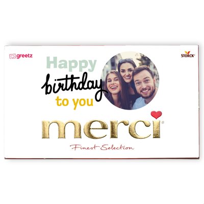 Merci | Birthday met eigen foto | 400g