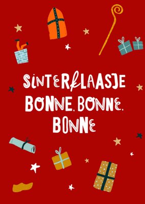 Sinterklaasje Bonne Bonne Bonne Met Geïllustreerde Cadeaus Kaart