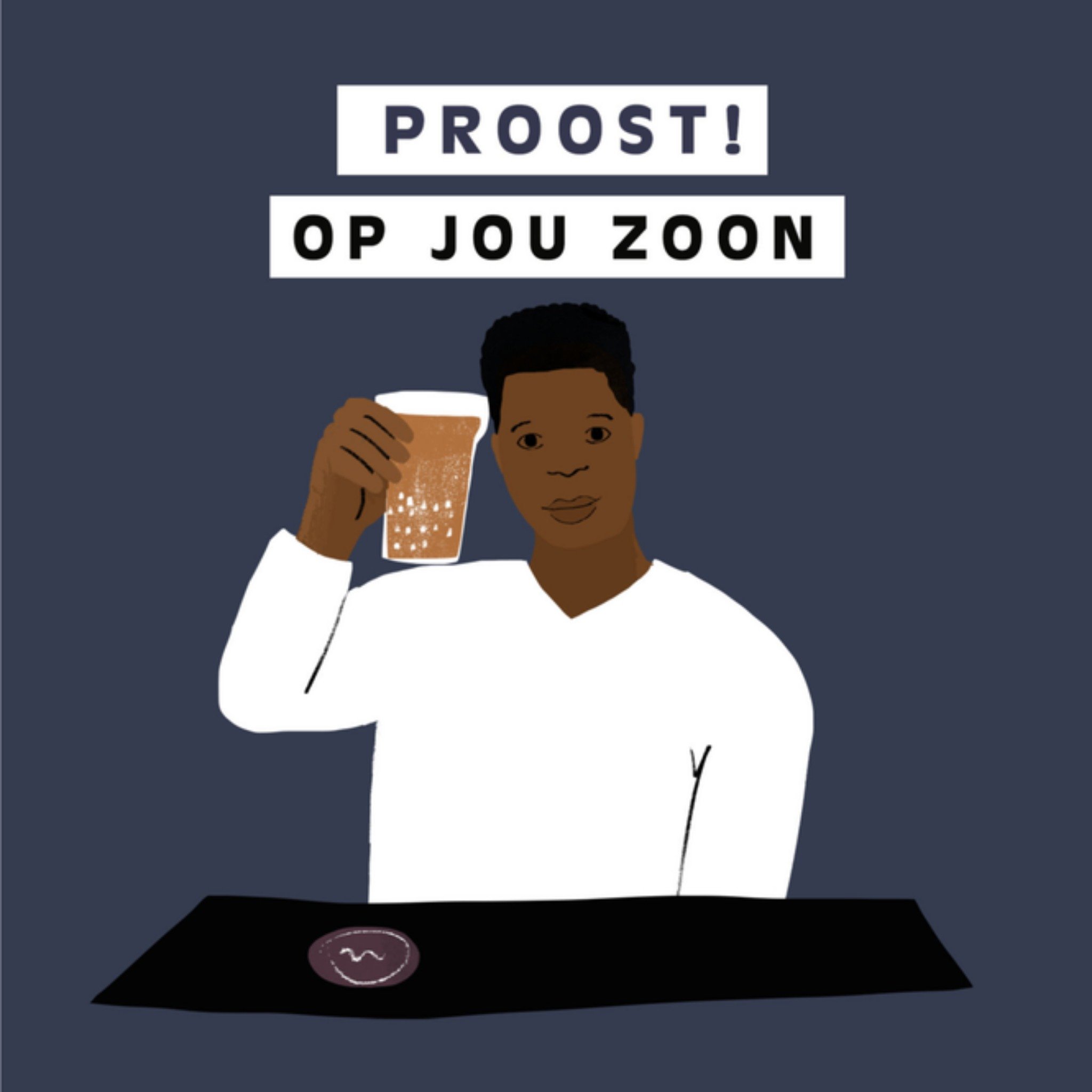 Greetz Verjaardagskaart Proost! Vierkant