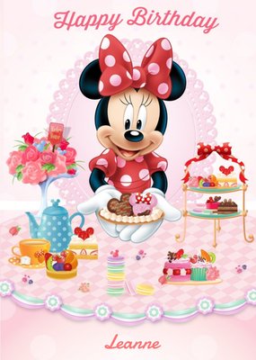 Disney Minnie Mouse Zoete Tafel Verjaardag Kaart