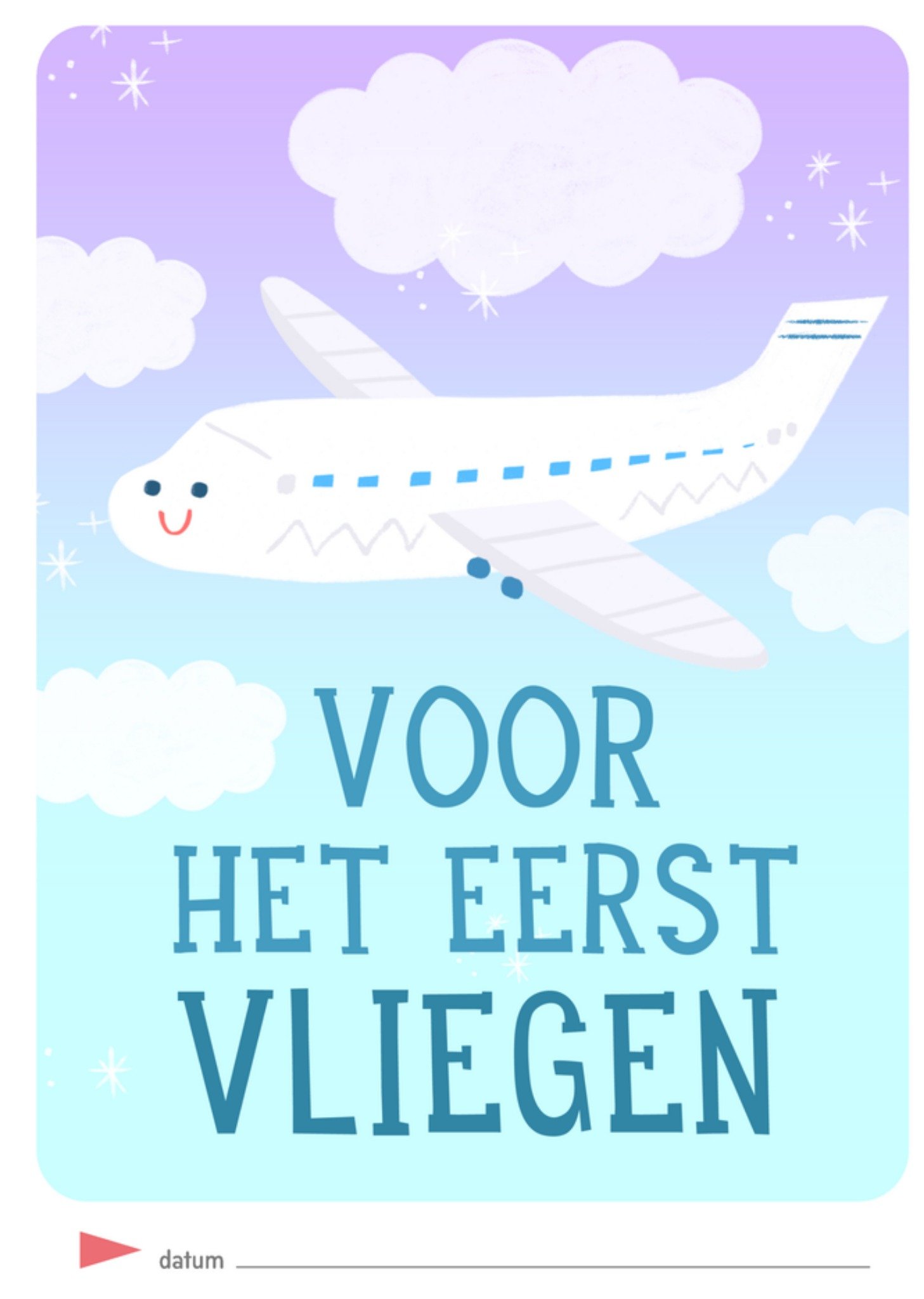 Vakantiekaart Voor het eerst vliegen Kaart Milestone