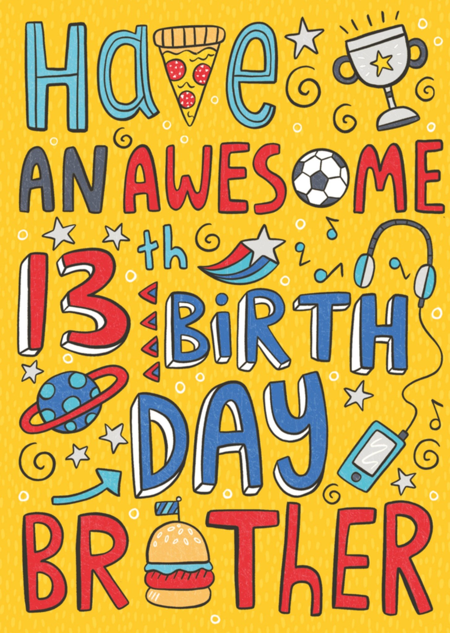 Greetz Verjaardagskaart Awesome 13th birthday Standard Card