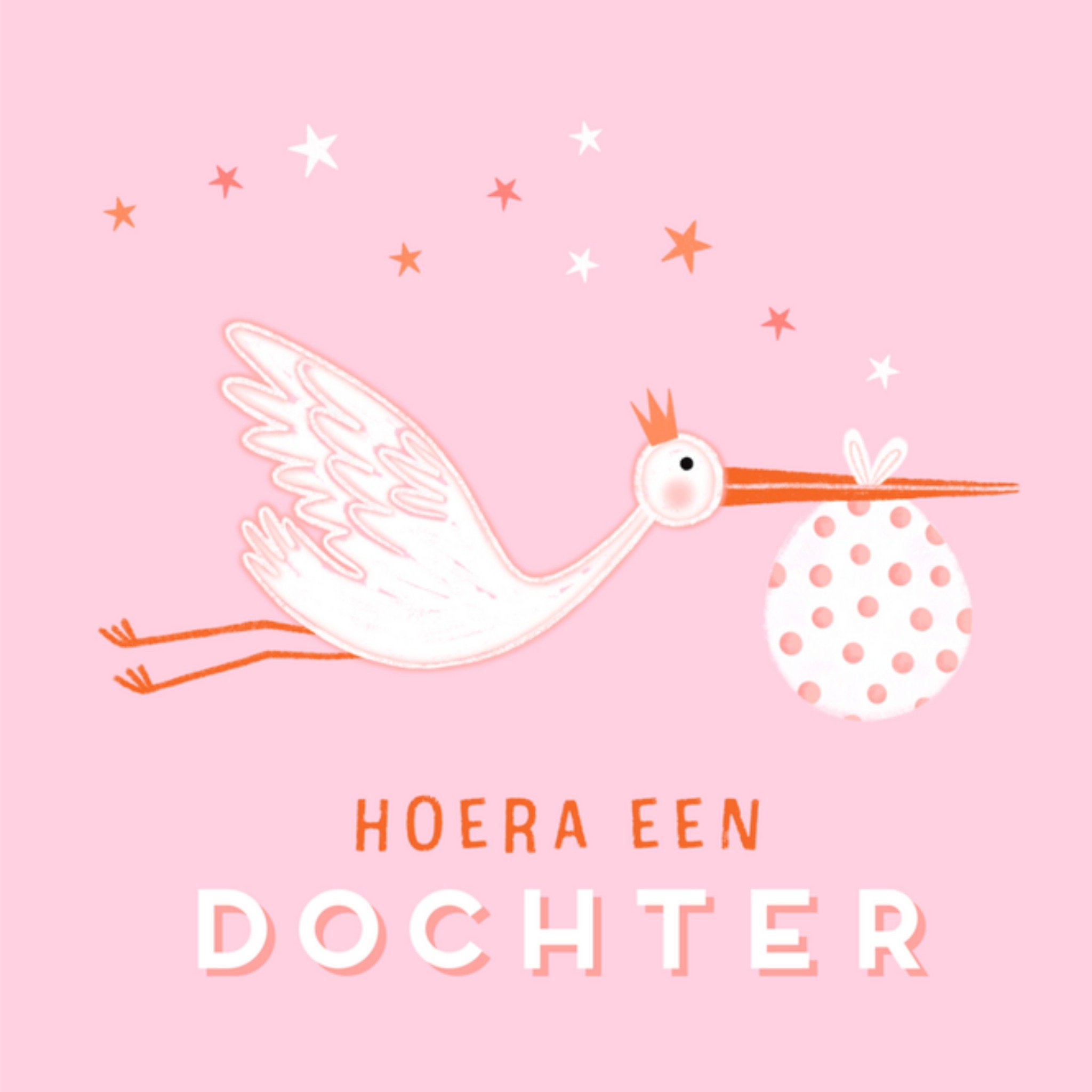 Geboortekaart dochter Vierkante Kaart Marieke Witke