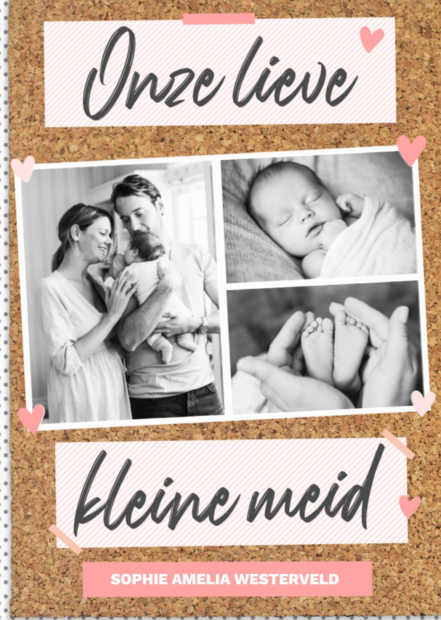 Geboortekaart kleine meid naam Kaart Greetz