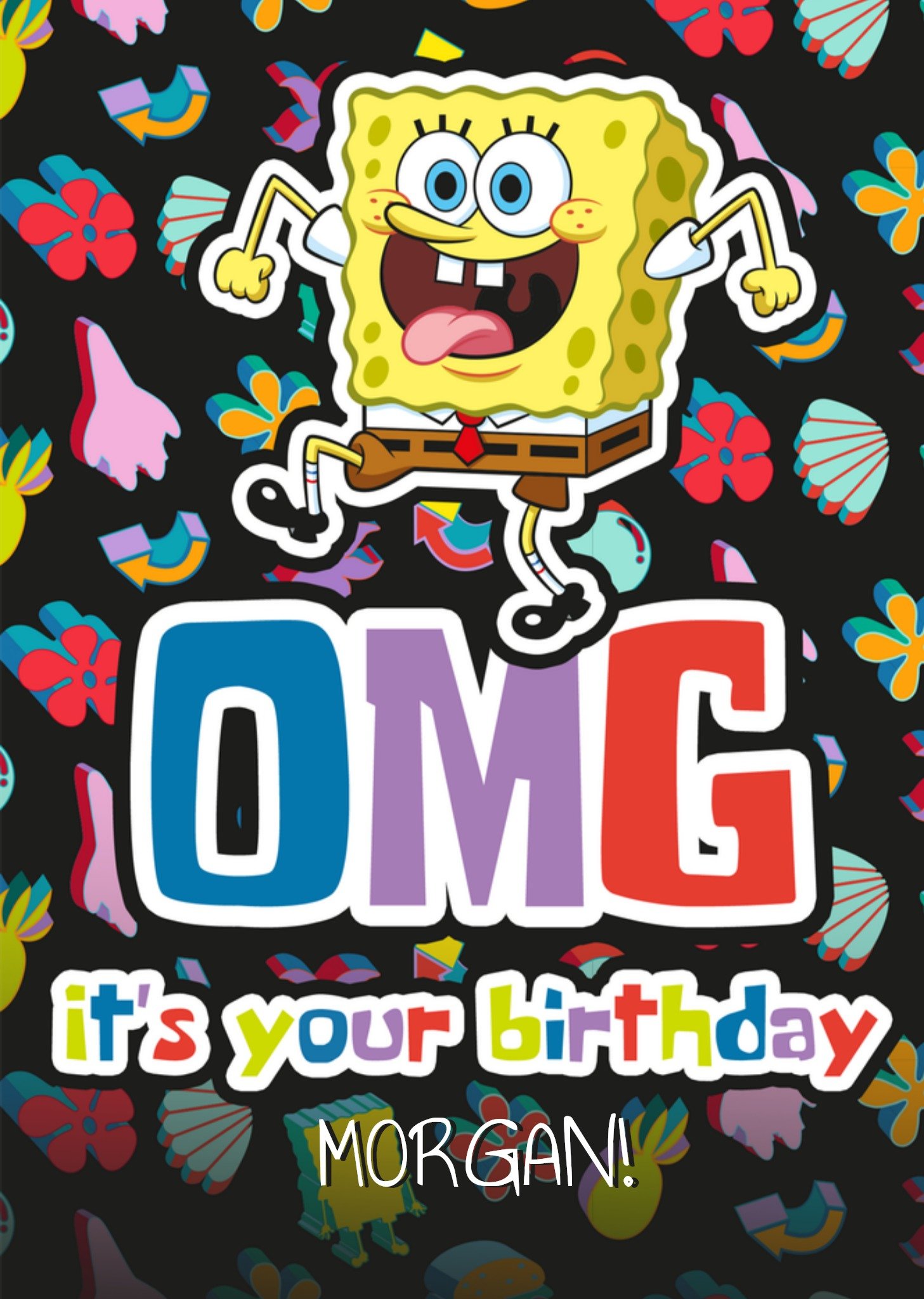 SpongeBob Squarepants Verjaardagskaart OMG Met naam Kaart Spongebob
