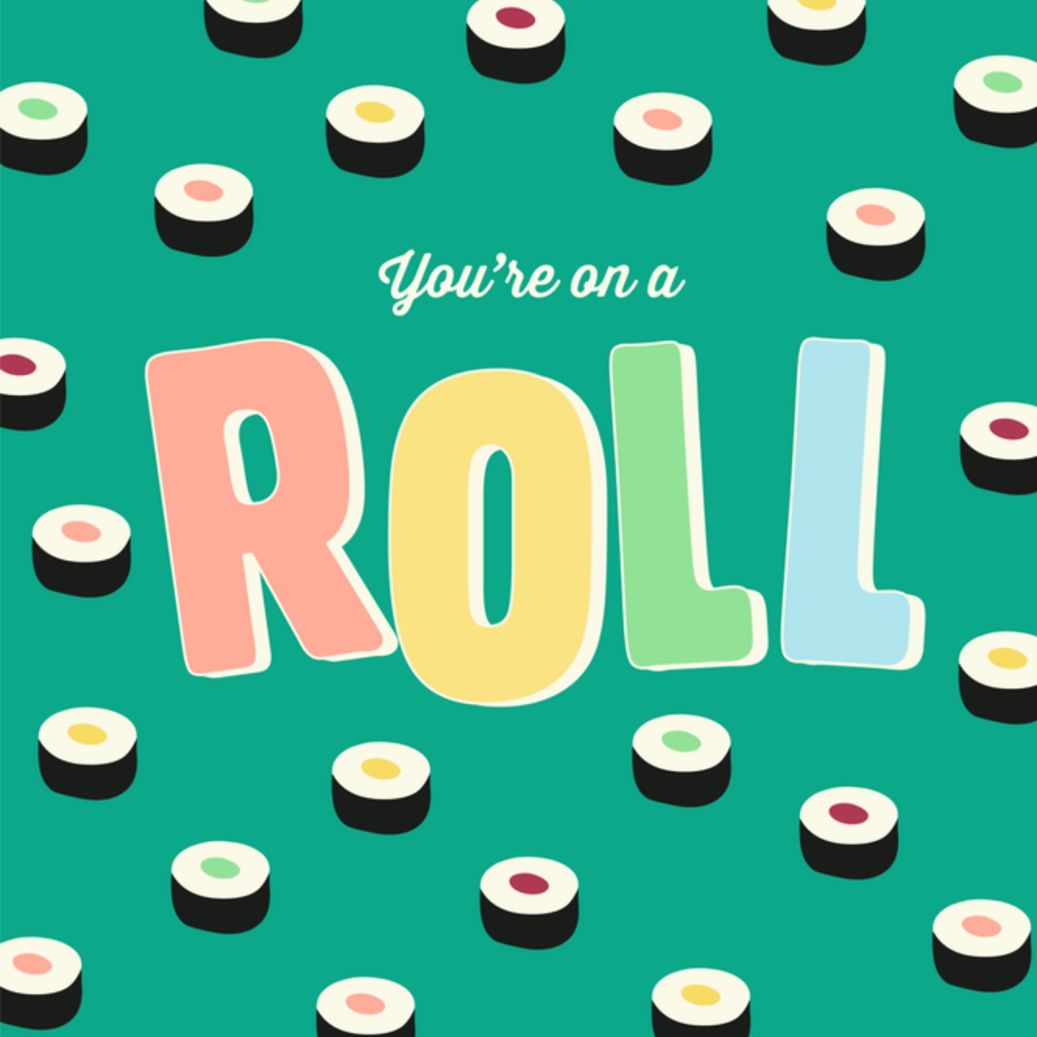 Greetz Felicitatie kaart Sushi Illustratie Vierkant