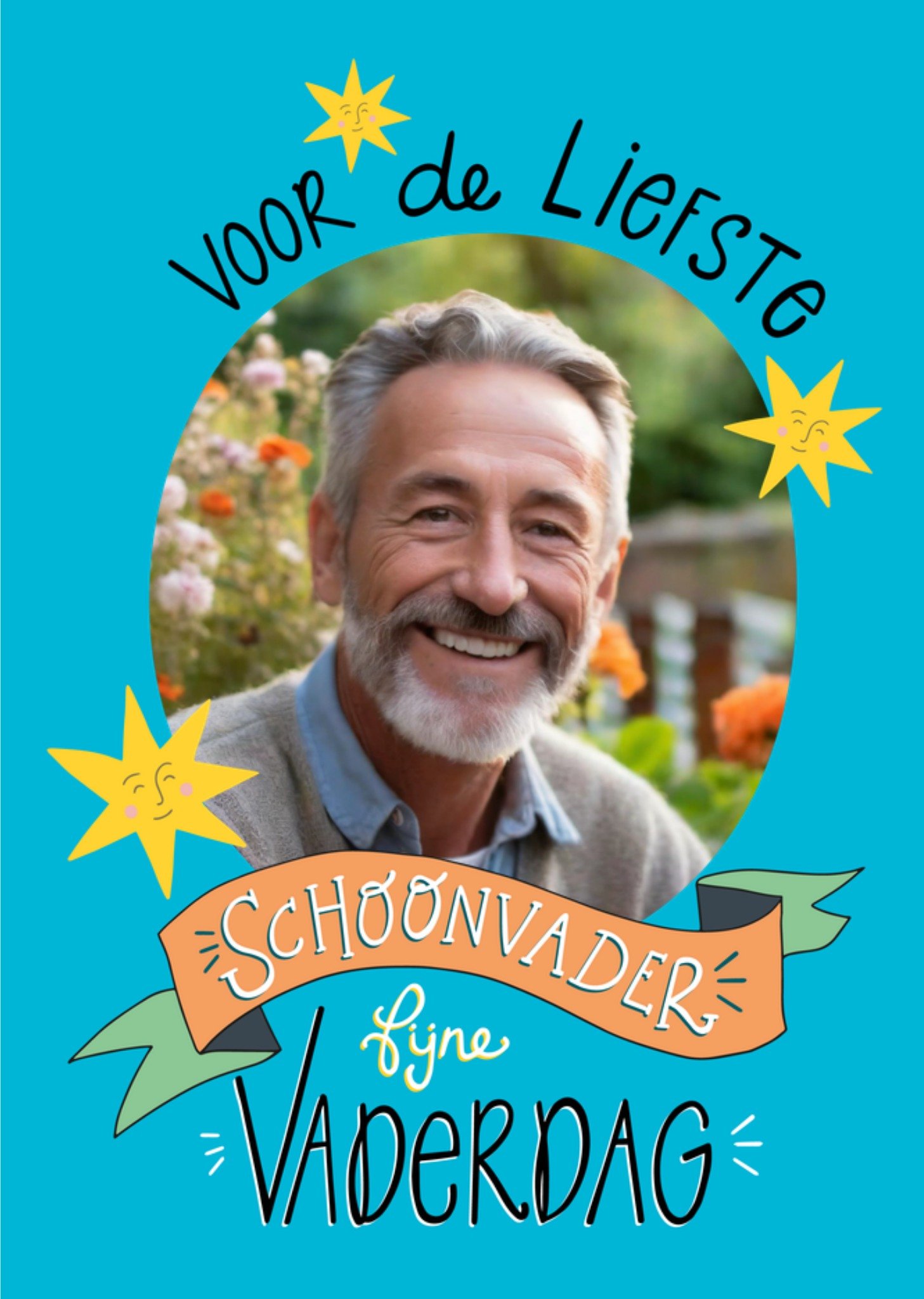 Vaderdagkaart Voor de liefste Schoonvader Aanpasbare foto Kaart Funny Side Up