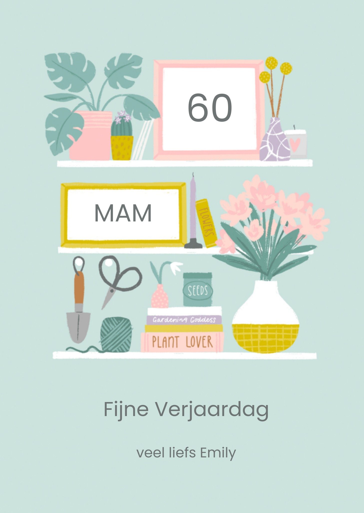 Verjaardagskaart leeftijd en planten Kaart Greetz