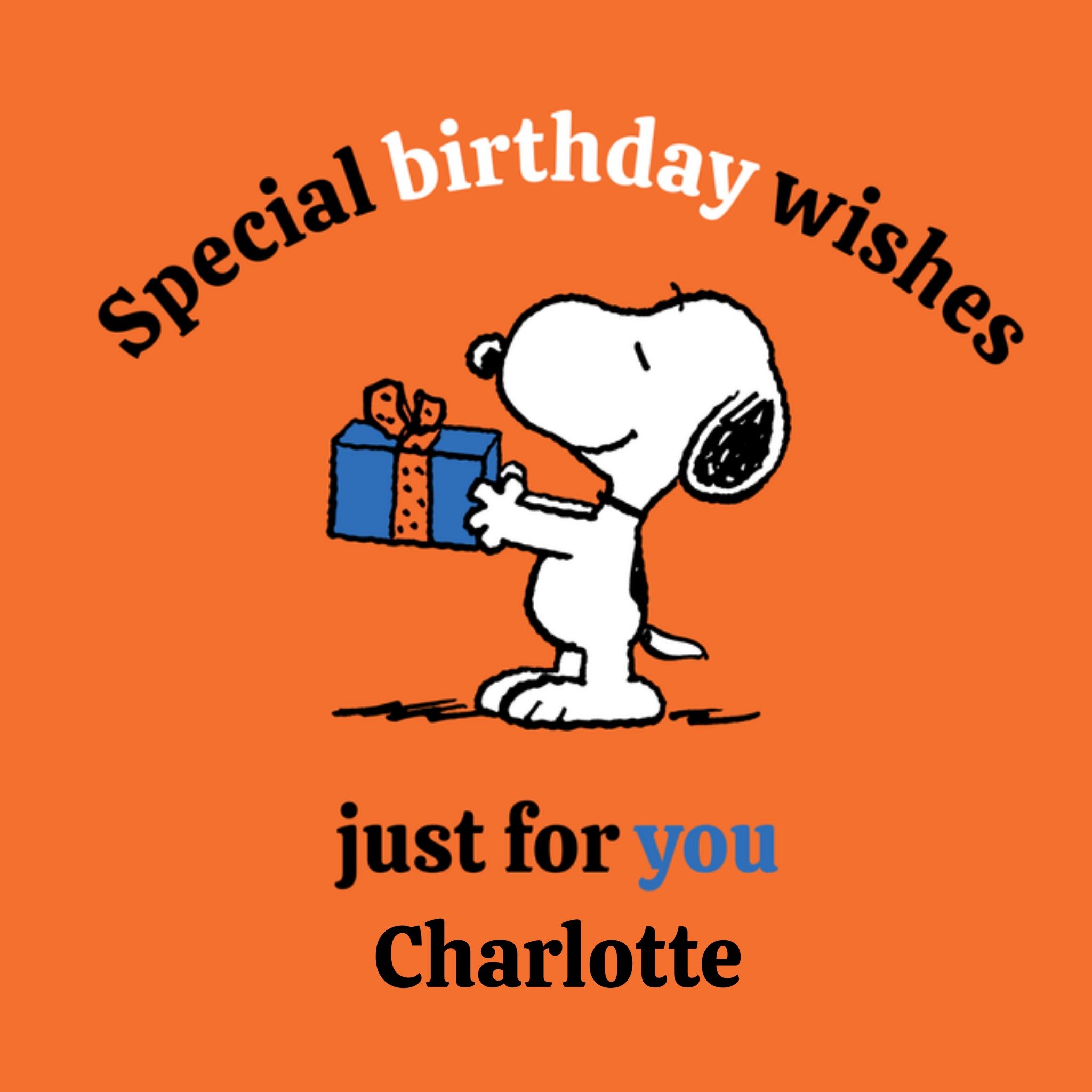 Peanuts Snoopy Verjaardagskaart Special birthday wishes Vierkant