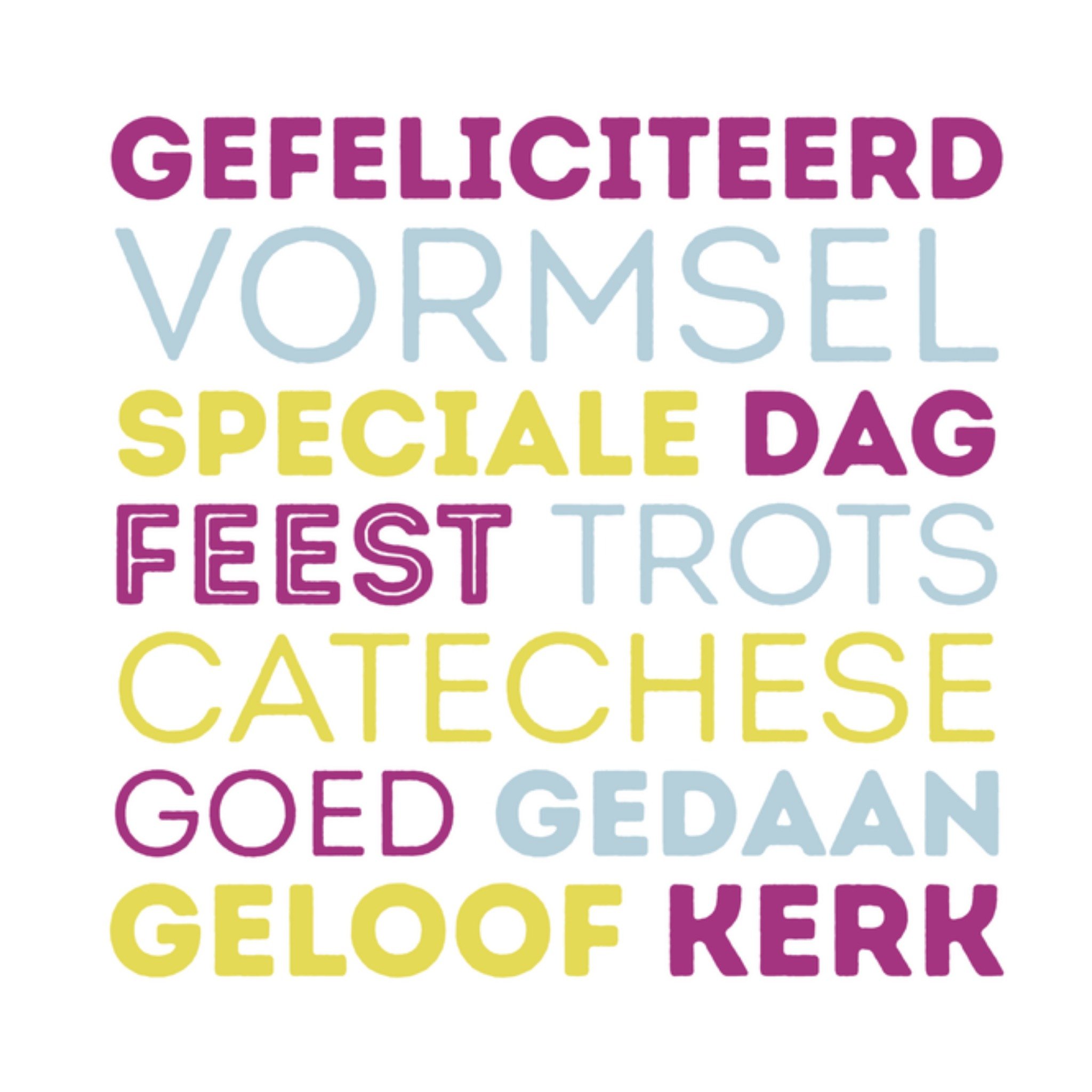 Greetz Vormsel kaart Speciale dag Vierkant