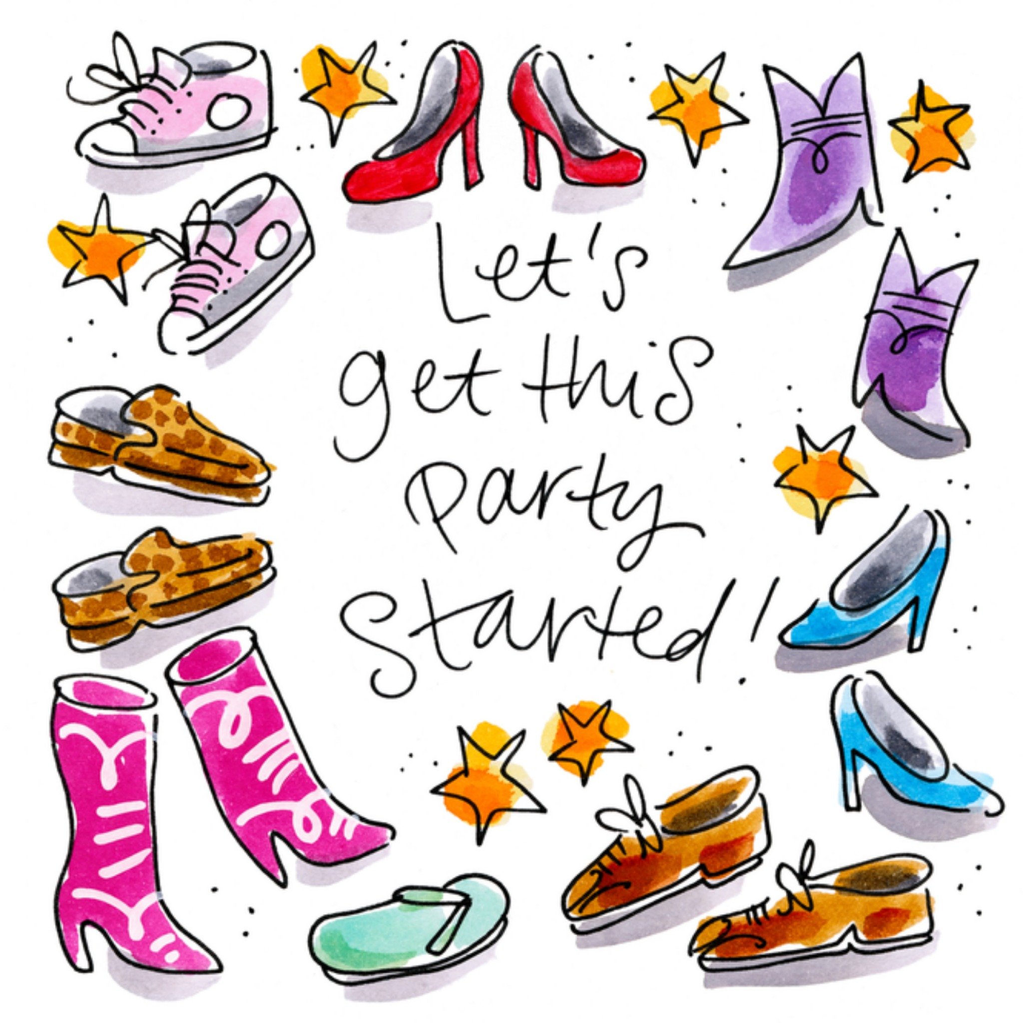 Uitnodiging verjaardag schoen Vierkante Kaart Blond Amsterdam