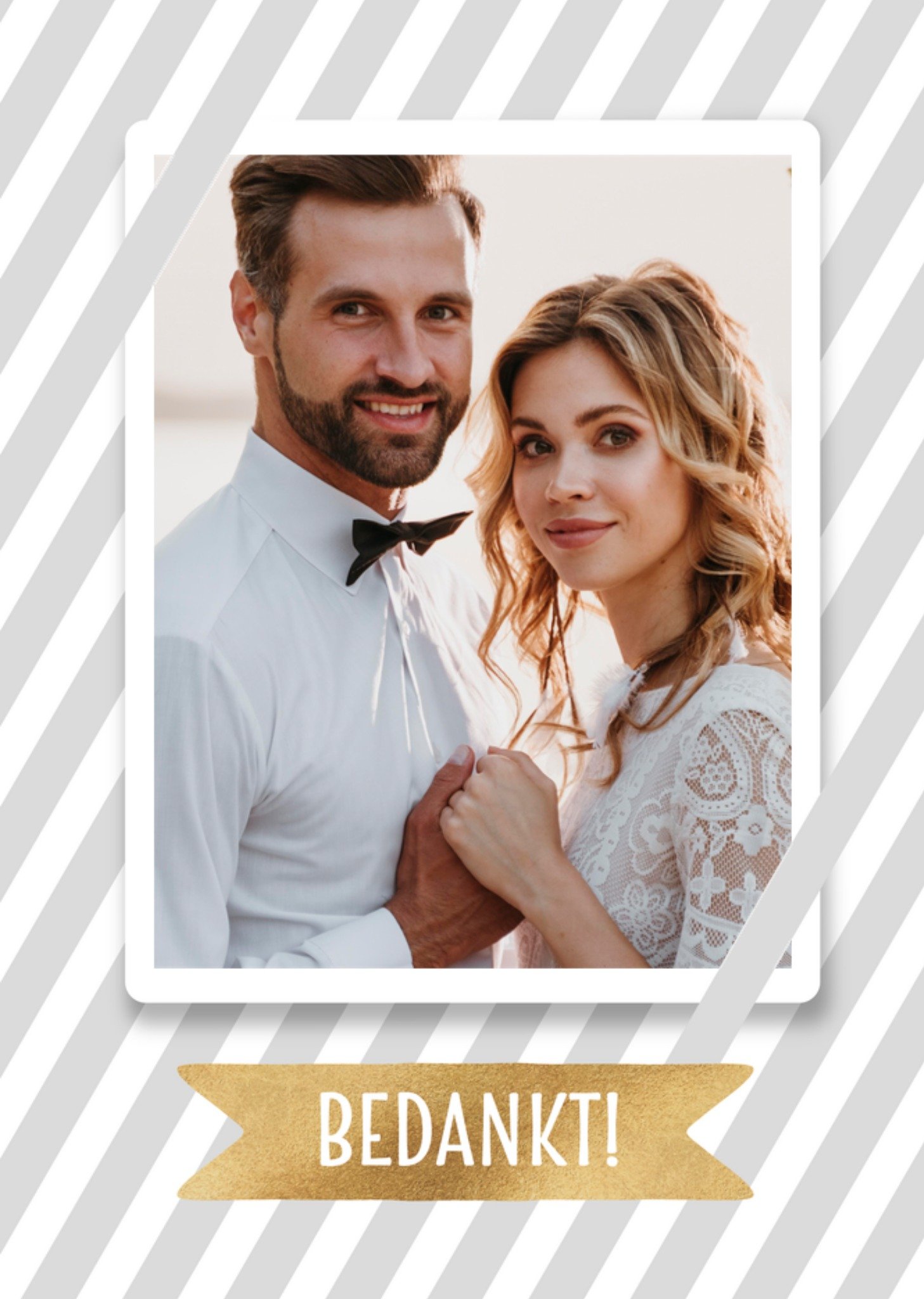 Bedankt kaart Strepen Met foto Kaart Luckz