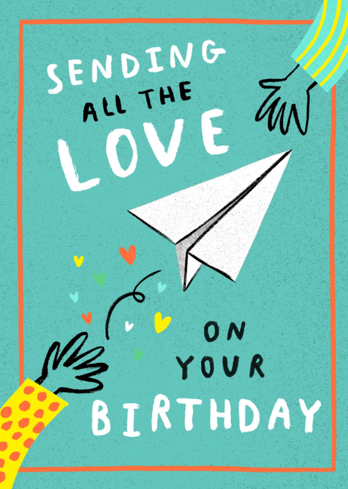 Greetz Verjaardagskaart Sending love paper plane Standard Card