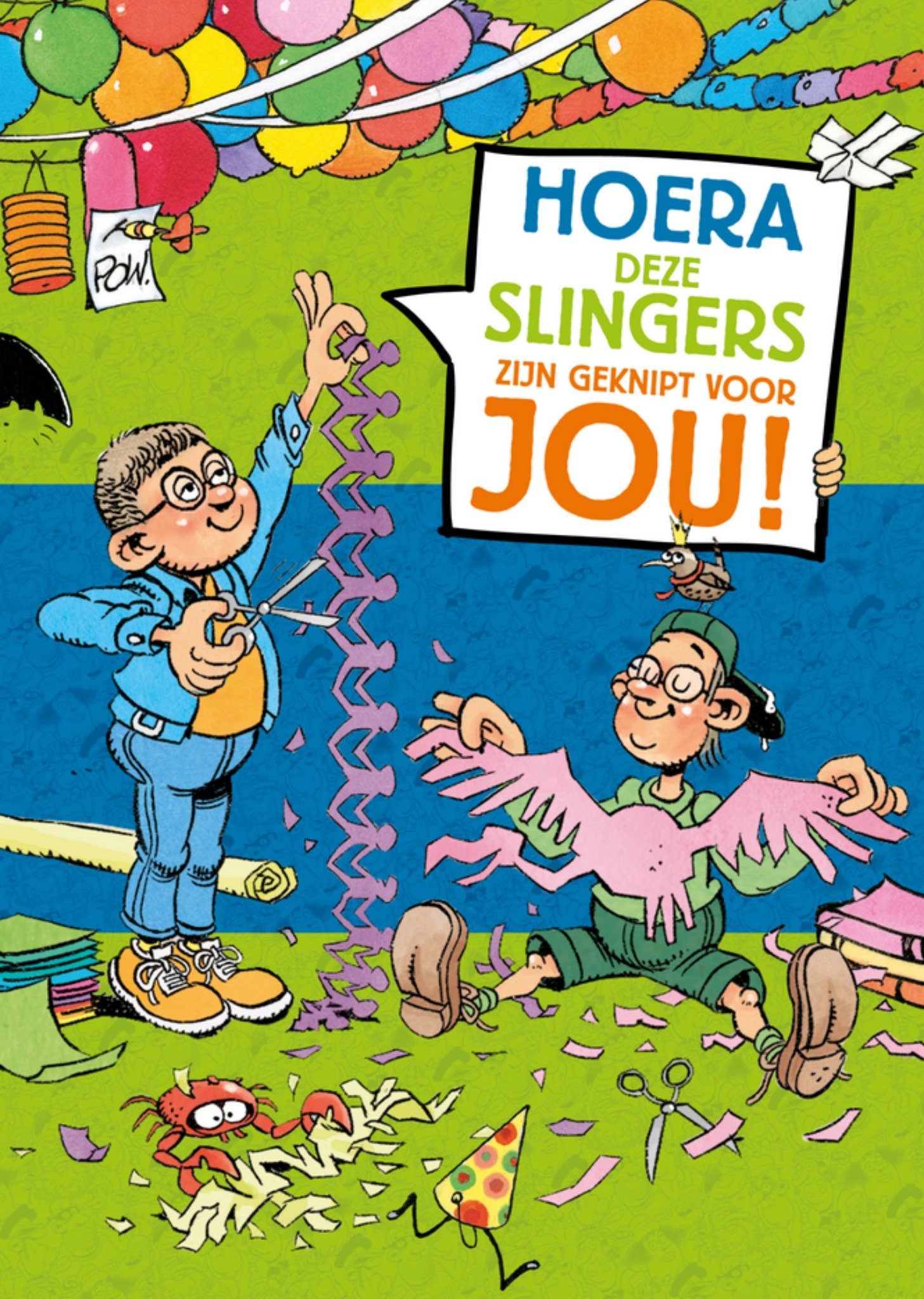 Verjaardagskaart Hoera! Kaart Jan van Haasteren Junior