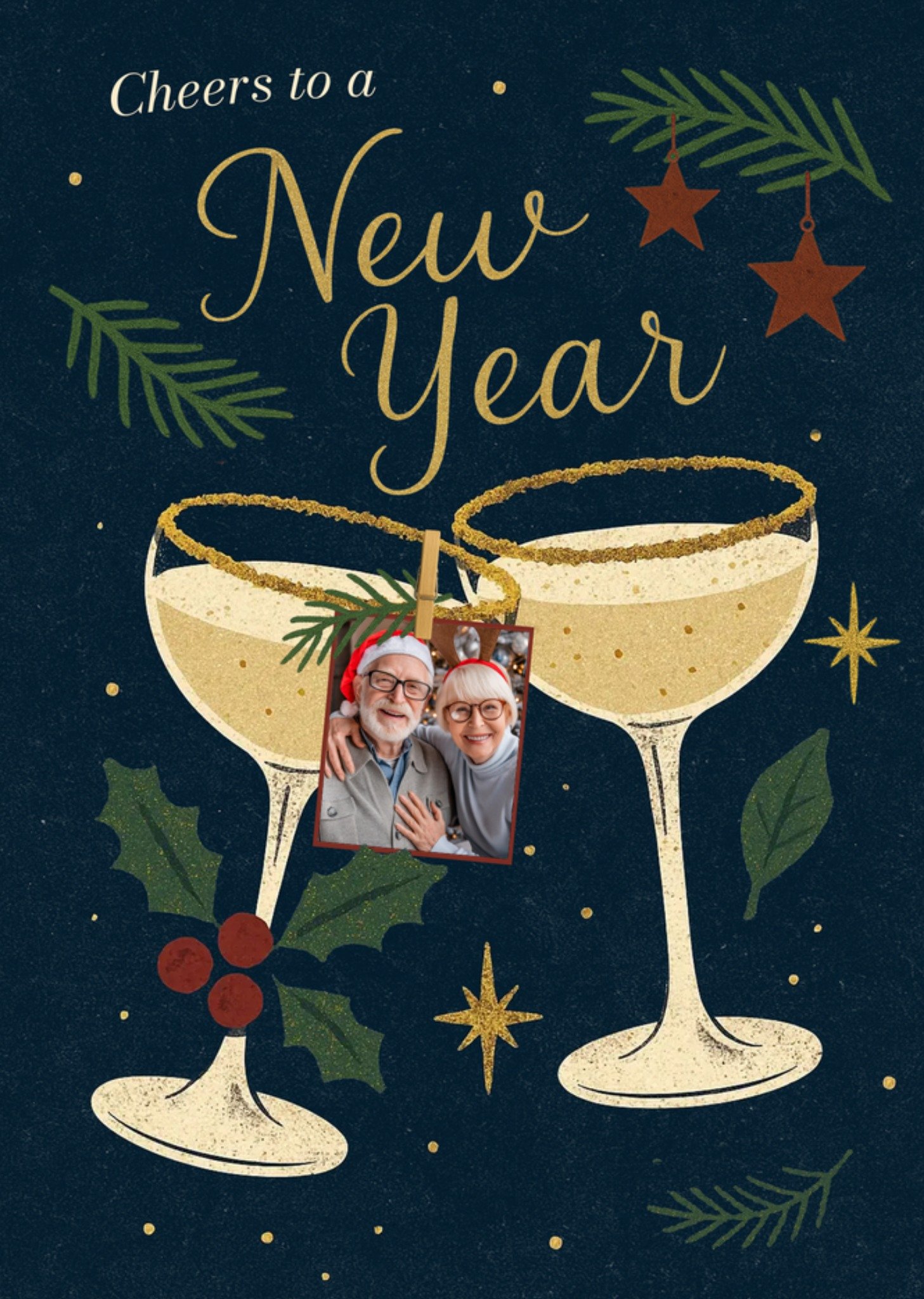 Greetz Nieuwjaarskaart Cheers to a New Year Standard Card