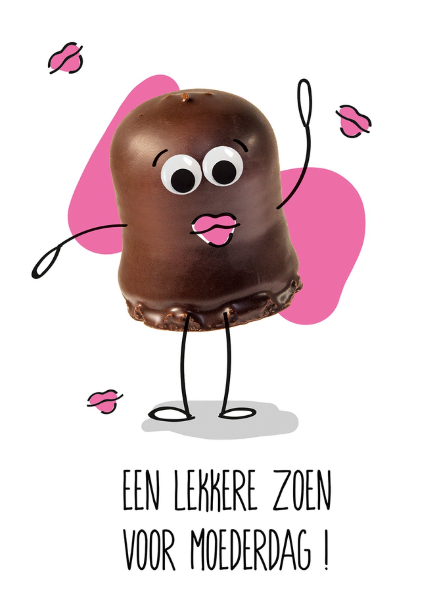 Paperclip Moederdagkaart Een lekkere zoen voor moederdag! Standard Card