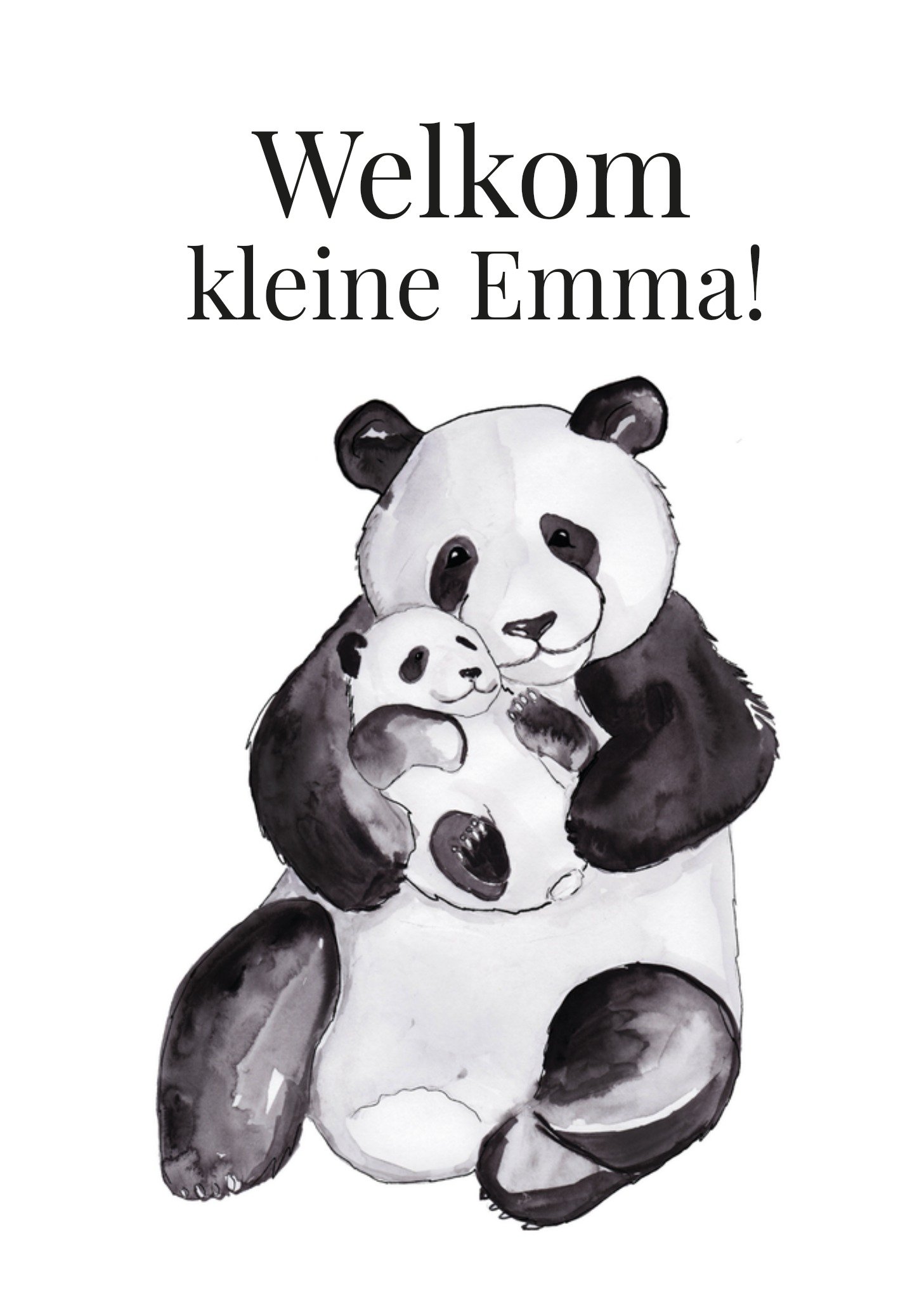 Marie Bodie Geboortekaart Panda Kaart Marie Bodié