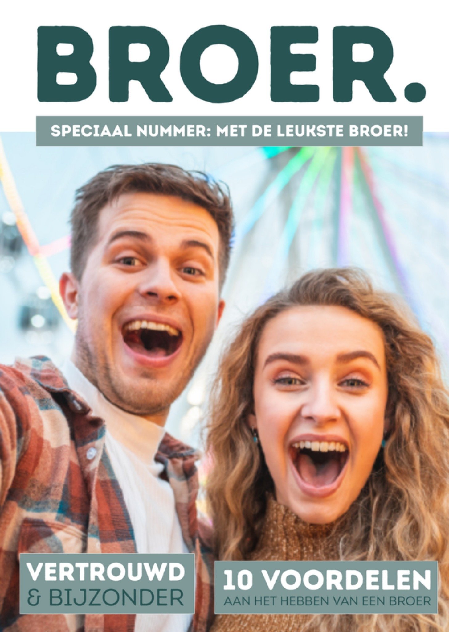 Greetz Broer en zus dag fotokaart Standard Card
