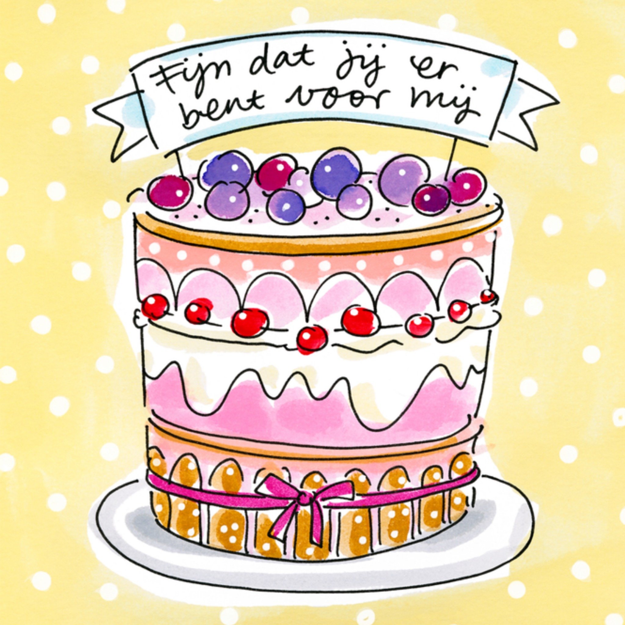 Valentijnskaart taart Vierkante Kaart Blond Amsterdam