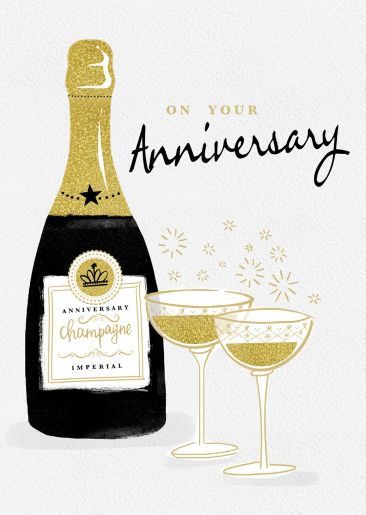 Jubileum champagnefles Kaart Emma Proctor