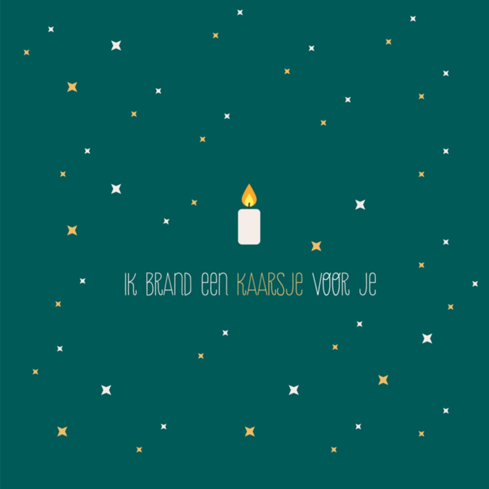 Greetz Kerstkaart kaarsje Vierkant