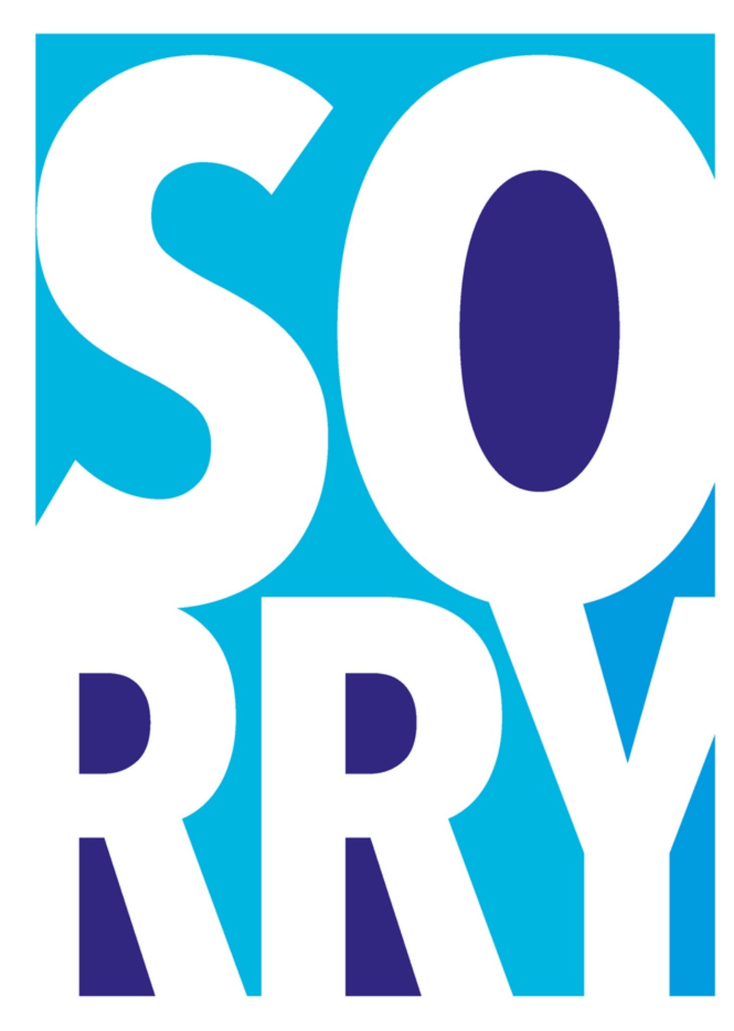 Sorry kaart blauw letters Kaart Greetz