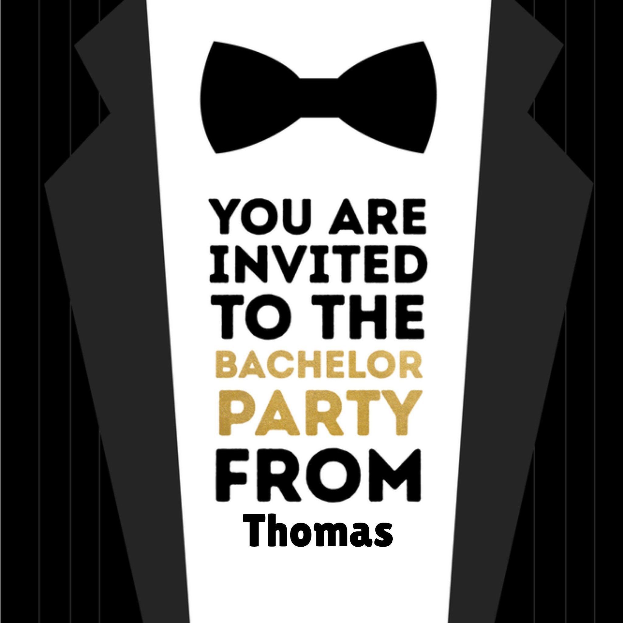 Greetz Vrijgezellenfeest met naam Vierkant