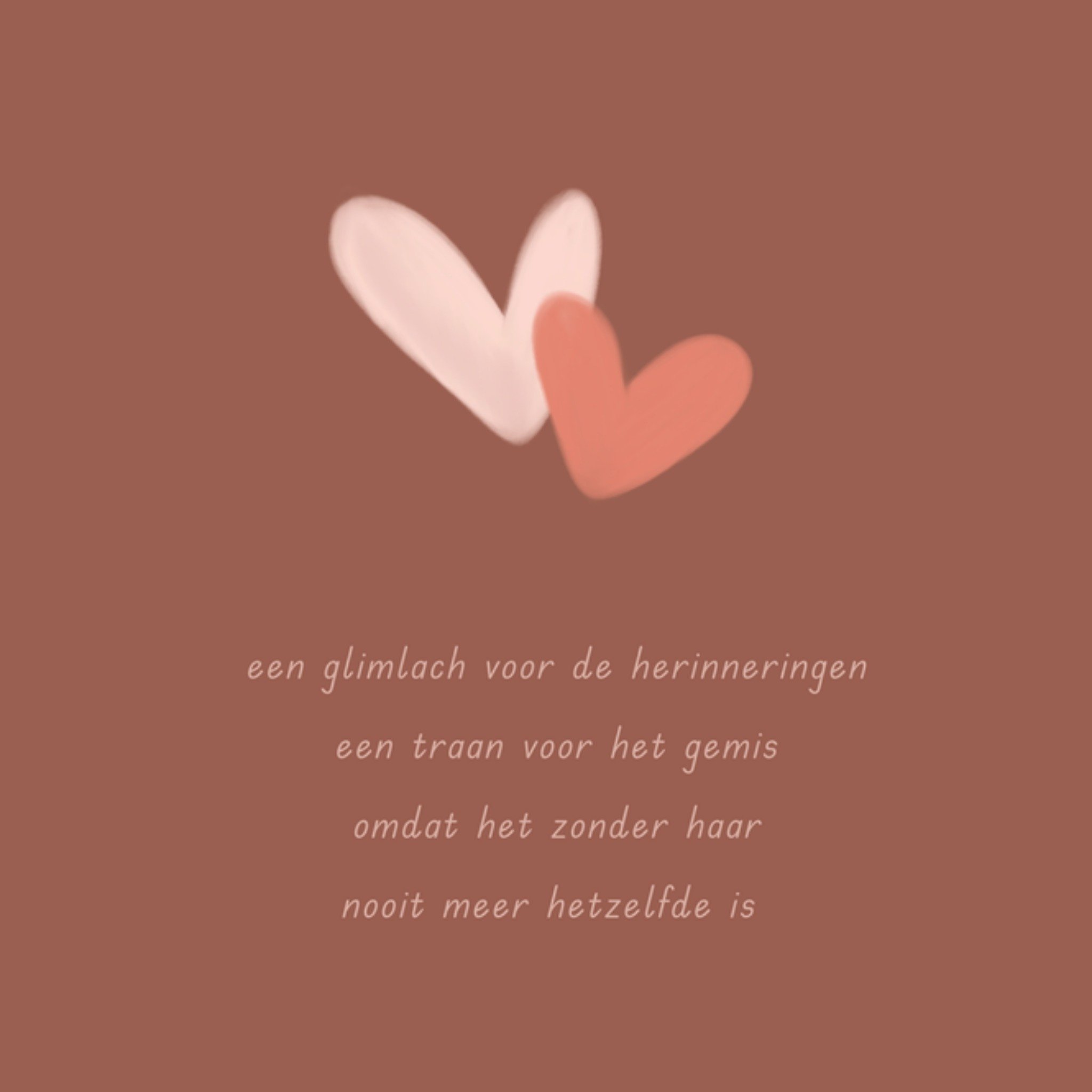 Greetz Condoleancekaart Een glimlach voor de herinneringen Vierkant