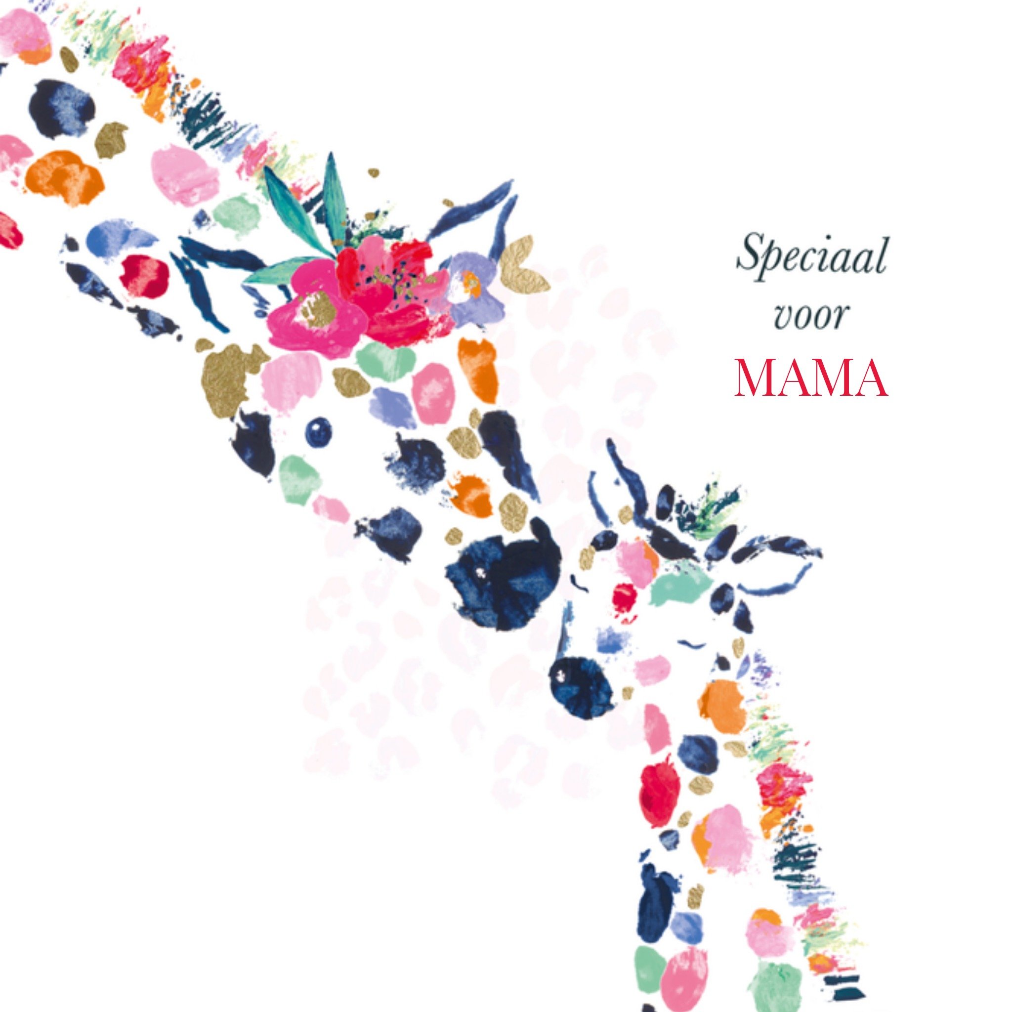 HotchPotch Zomaar kaart giraf mama Vierkante Kaart Hotchpotch