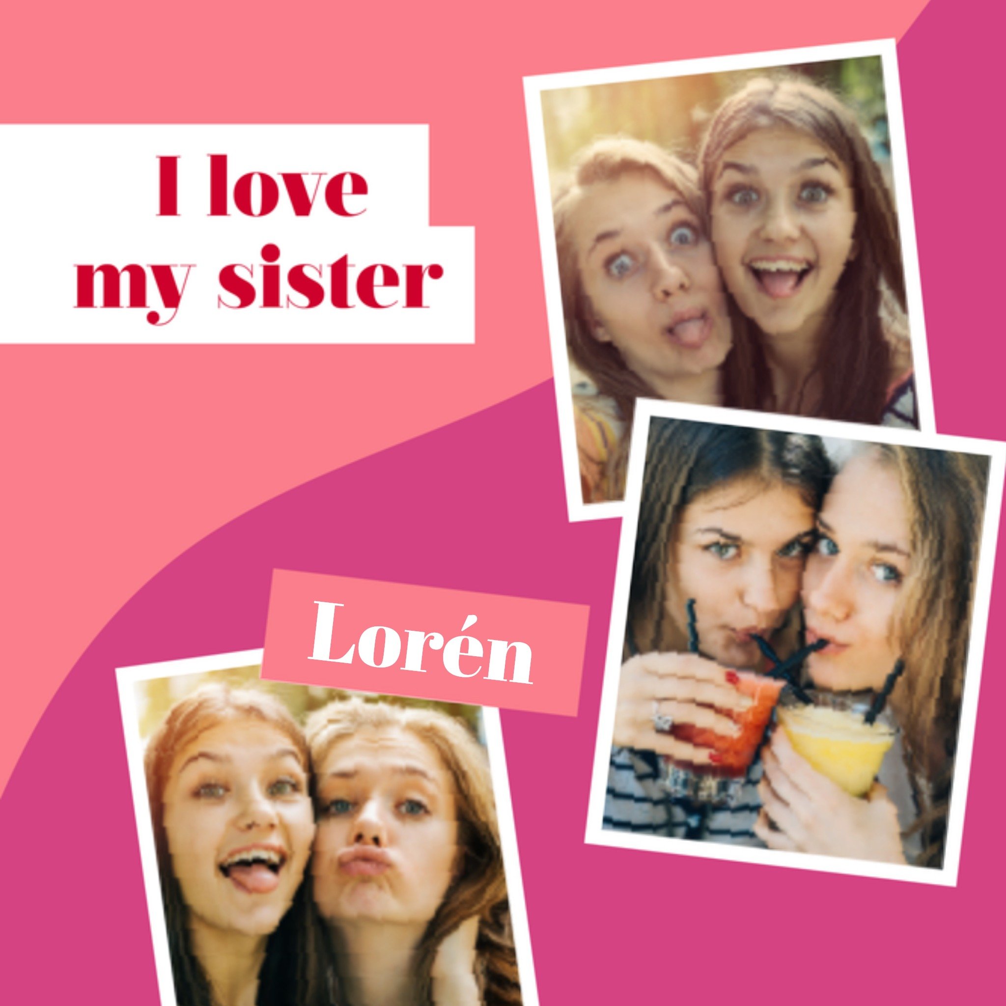 Greetz Valentijnskaart fotokaart met naam Vierkant