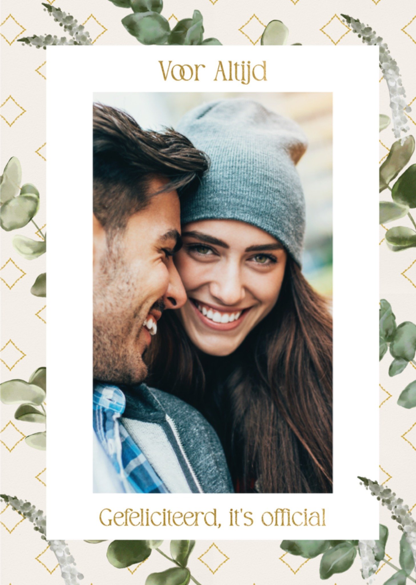 Huwelijkskaart Eucalyptus Voor altijd Kaart Greetz