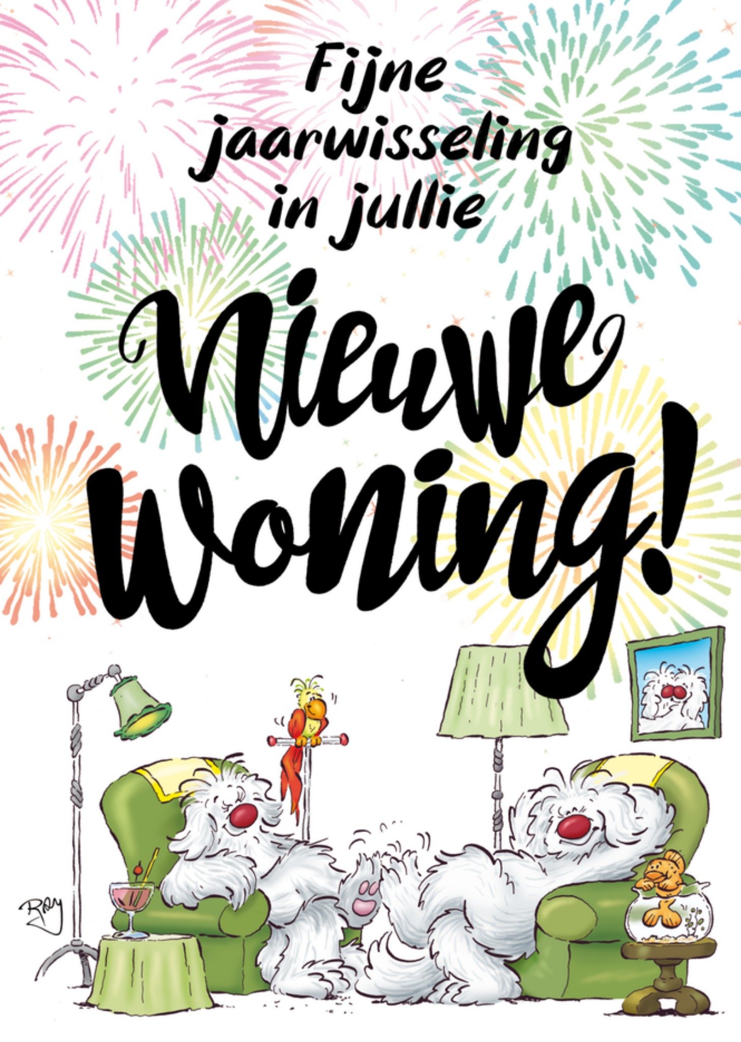 Nieuwjaarskaart nieuwe woning Kaart Doodles