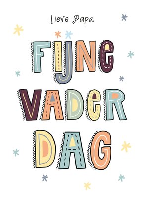 Kleurrijk Typografisch Papa Vaderdag Kaart