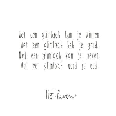 Met een glimlach...