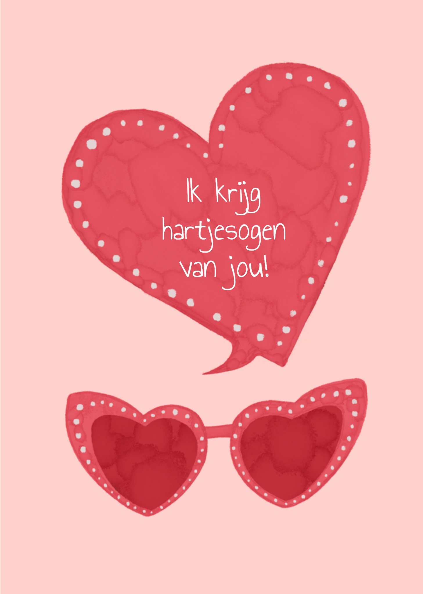 Valentijnskaart Bril Hartjesogen Greetz