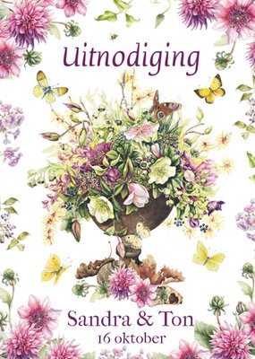 Aquarel Bloemen Uitnodiging Kaart