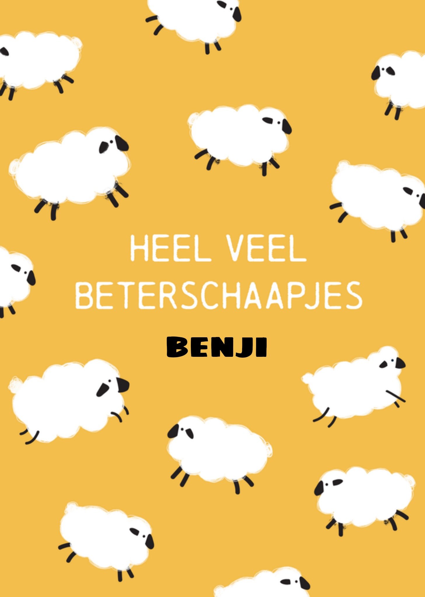 Beterschapskaart Heel veel beterschaapjes Kaart Greetz