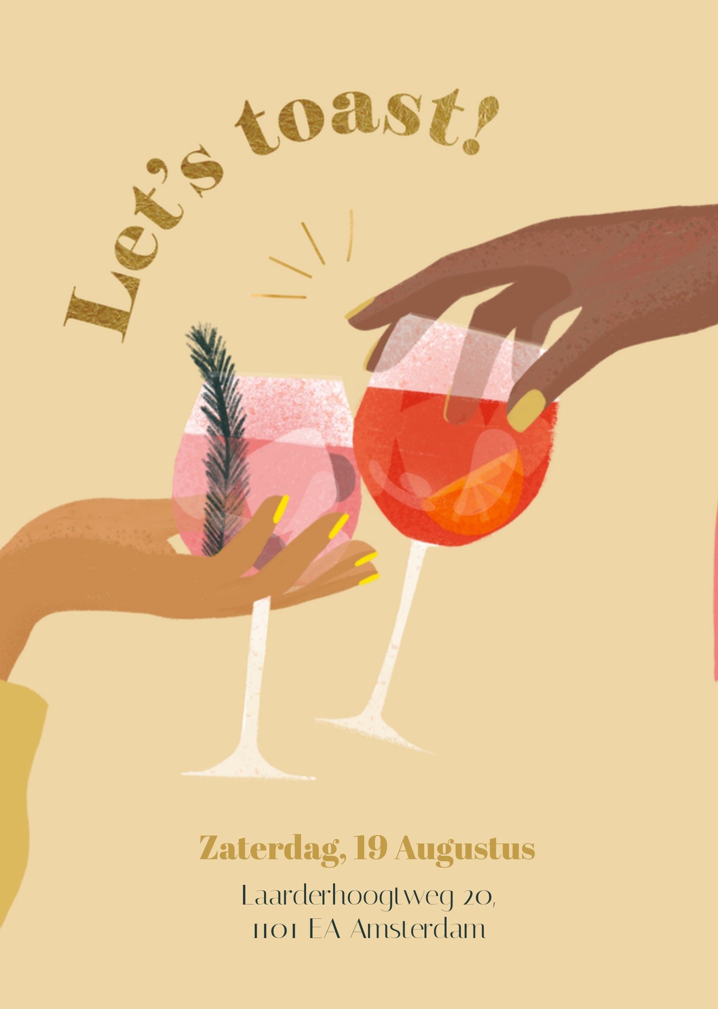 Dinner of borrel uitnodiging Proost Kaart Greetz