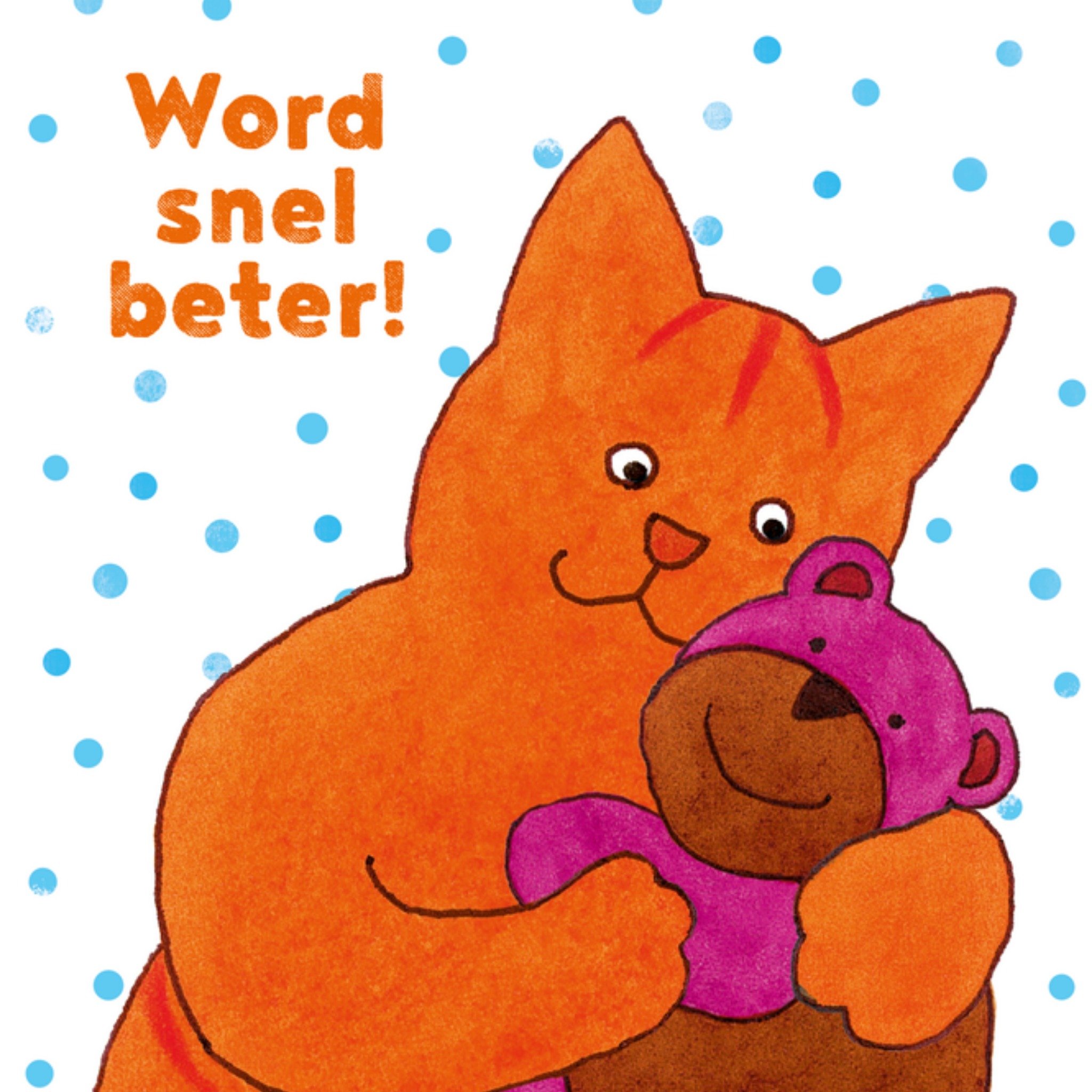 Beterschapskaart Knuffel Vierkante Kaart Dikkie Dik