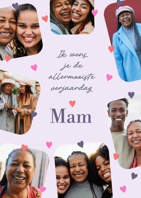 Hartjes Collage Mam Verjaardagskaart