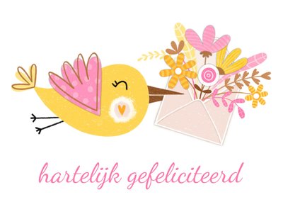 Marieke Witke | Verjaardagskaart | vogel