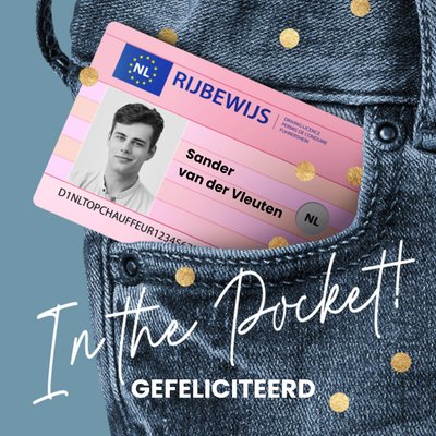 In The Pocket Rijbewijs Foto Upload Gefeliciteerd Kaart