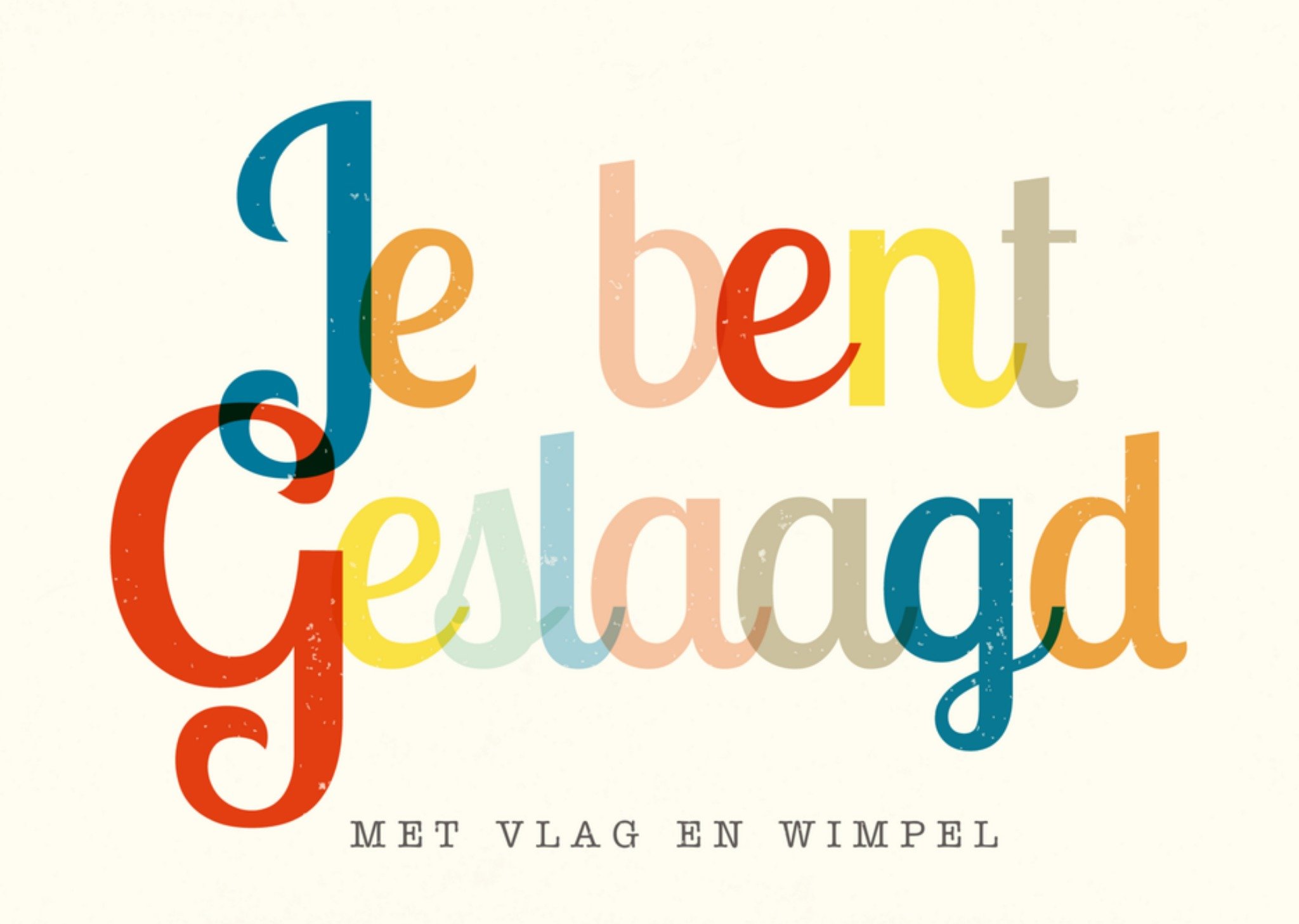 Geslaagd kaart kleurrijk Kaart Greetz