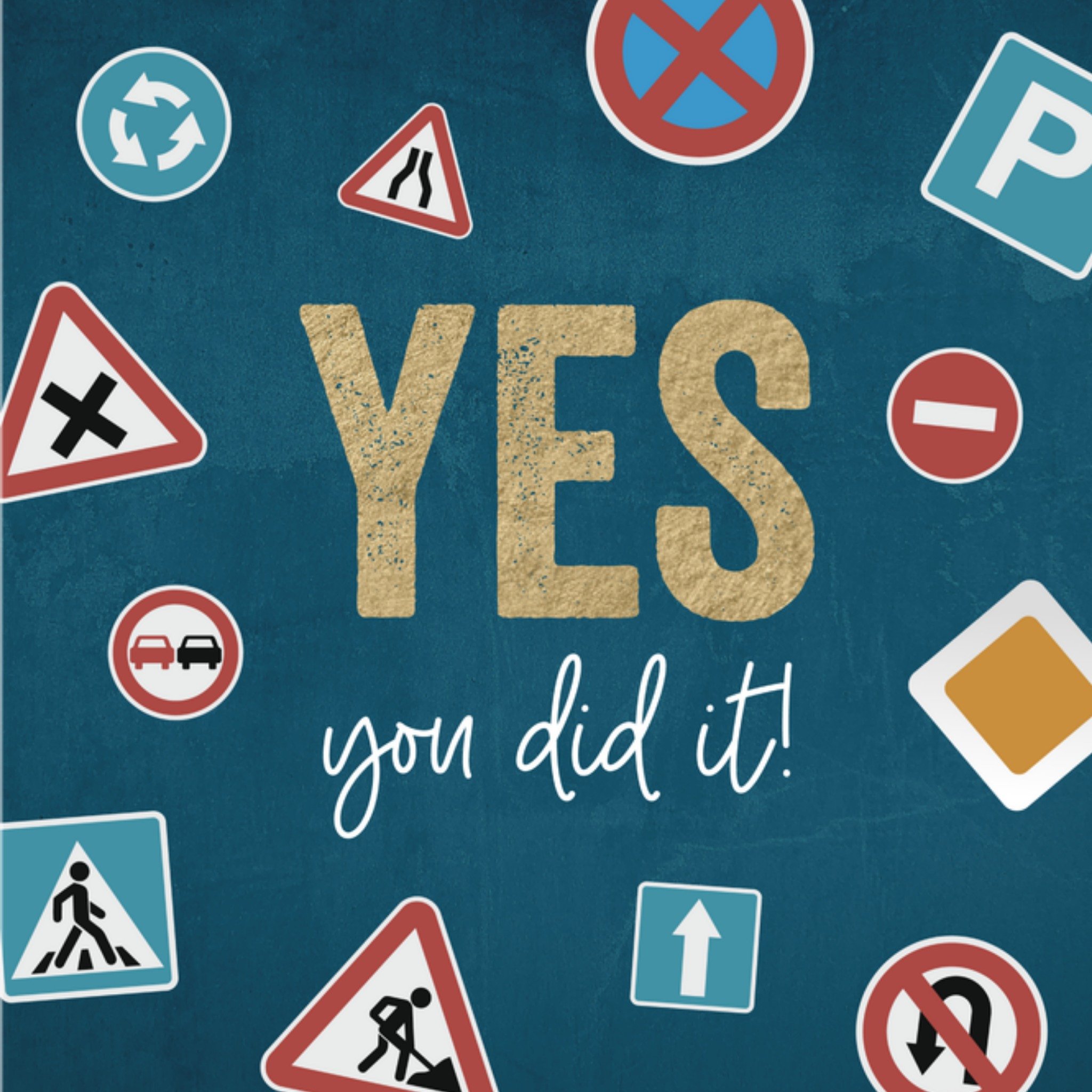 Papercute Geslaagdkaart Rijbewijs Yes you did it! Vierkant