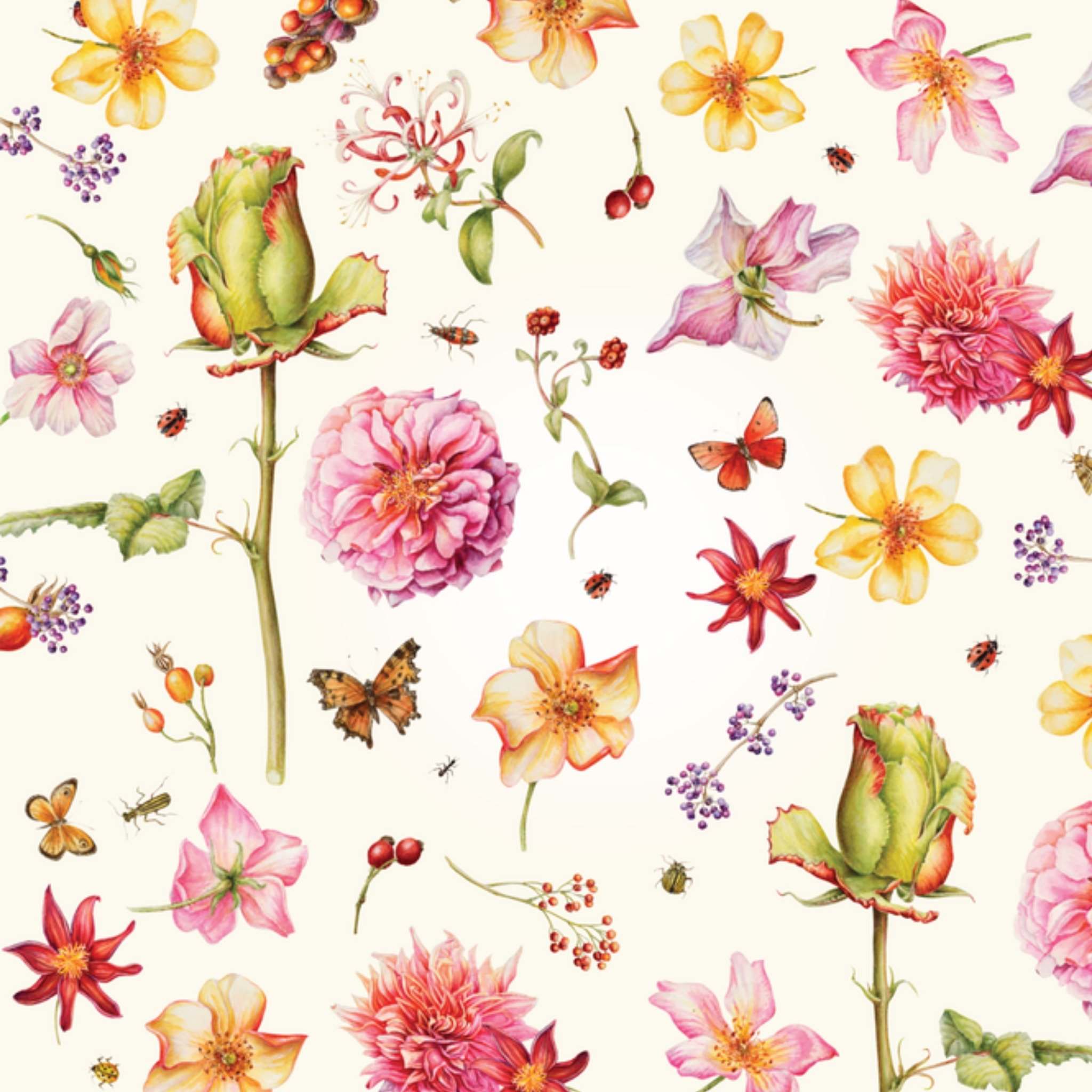 Zomaar kaart Bloemen Vierkante Kaart Janneke Brinkman