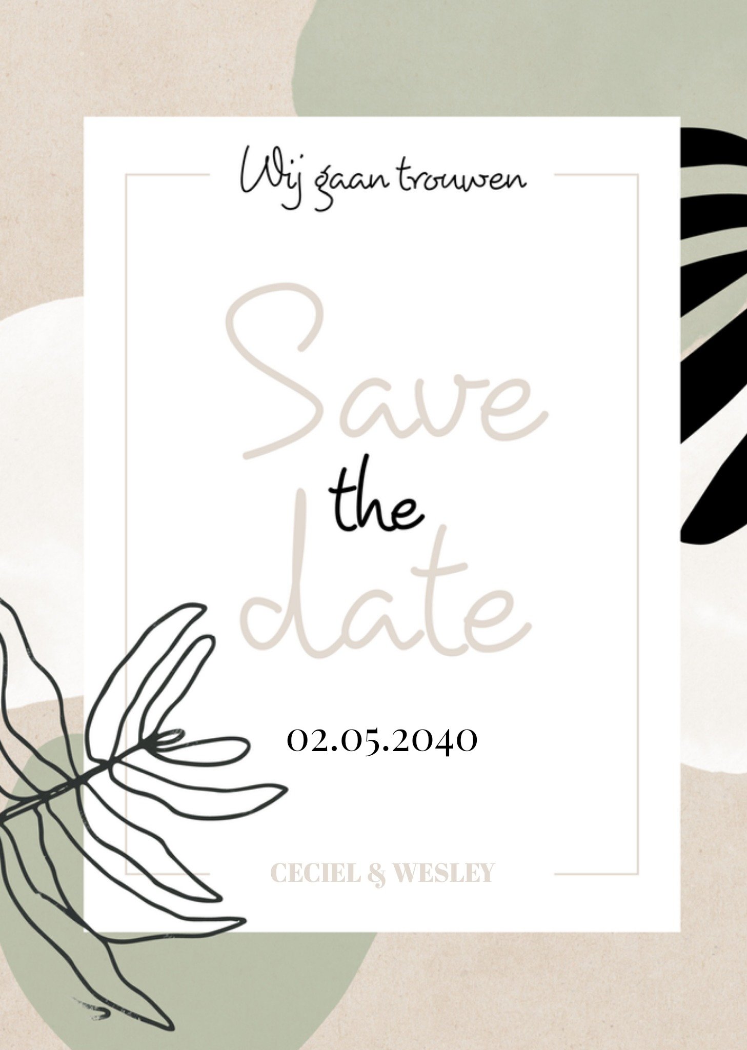Greetz Save the date met naam en datum Standard Card